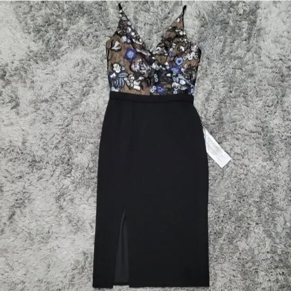 Dress The Population Giulia Sequin Sheath Dress Women's XS Floral Whimsigoth - Picture 1 of 8